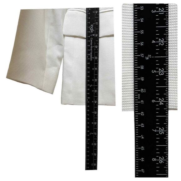 DKNY Ivory Textured One Button Closure Pocket Collarless Blazer Size 6 Small - Picture 9 of 13